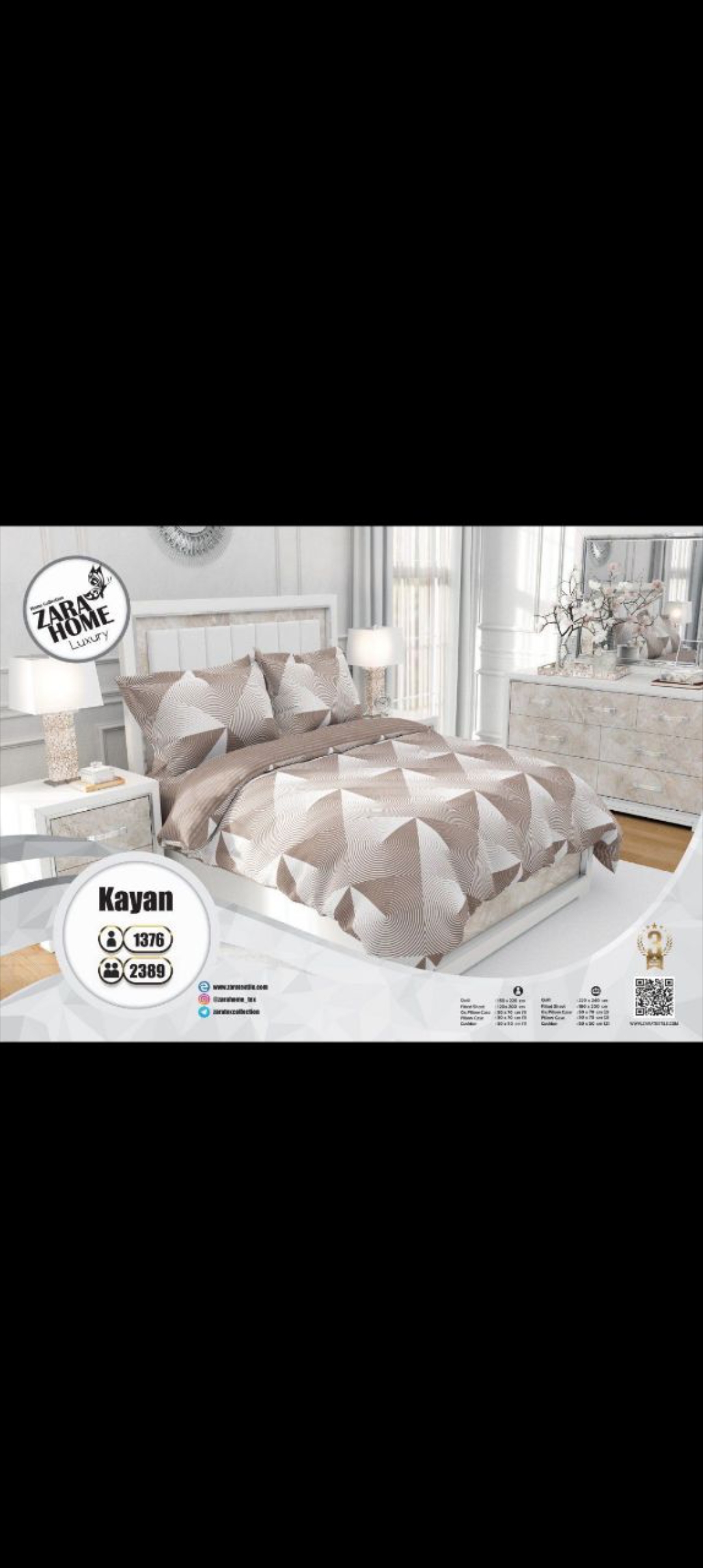 روتختی زارا مدل Kayan کد ۲۳۸۹ دو نفره