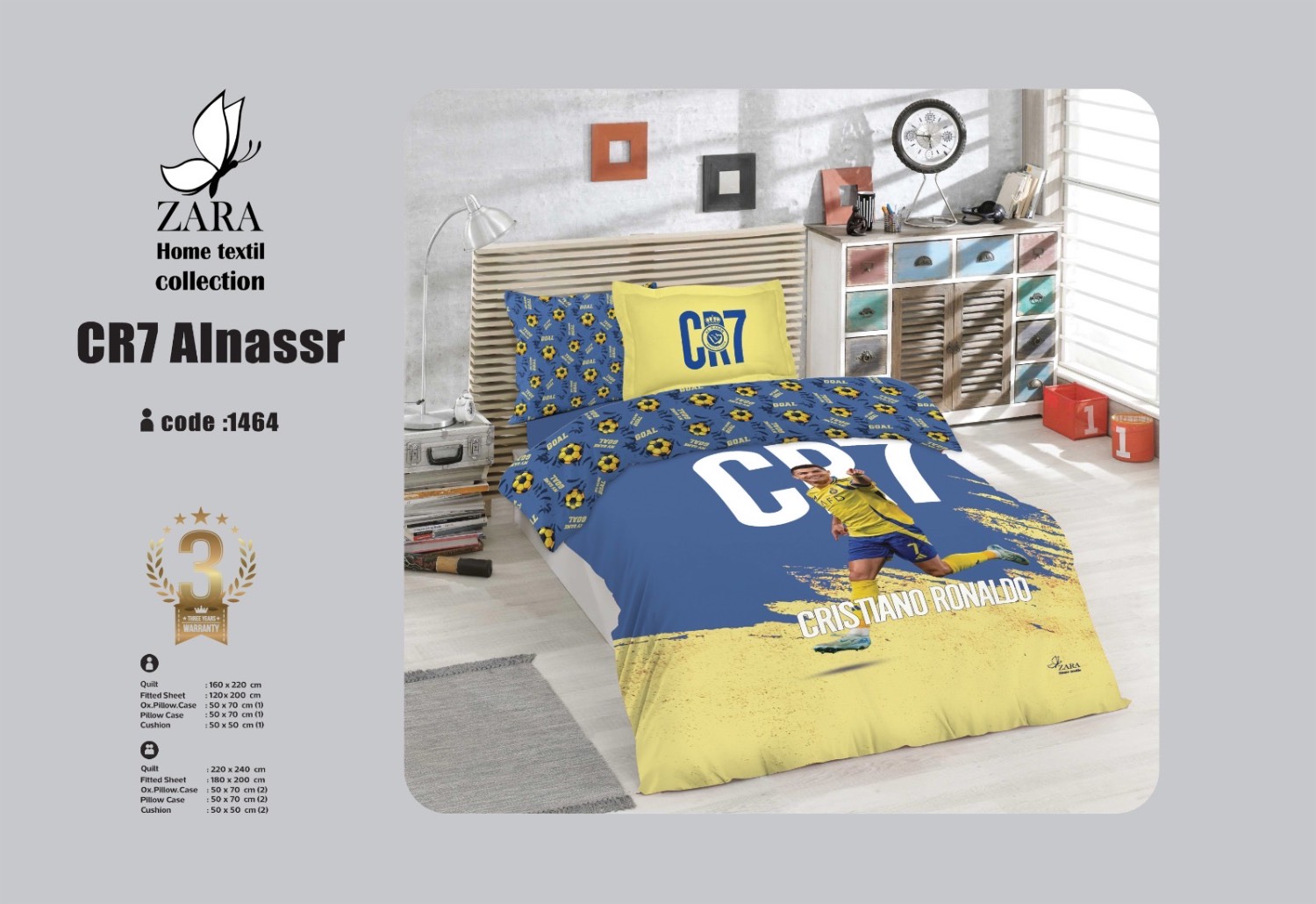 روتختی برند زارا مدل CR7 alnassr یک نفره